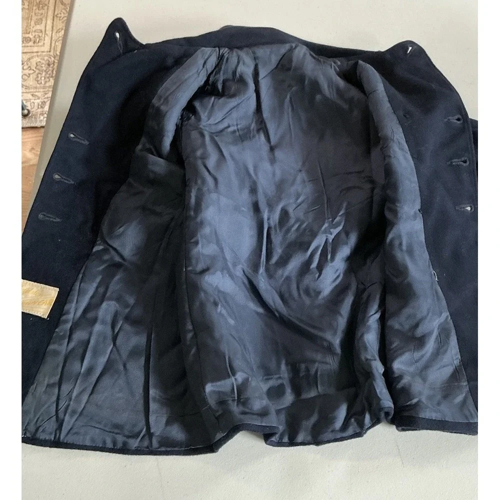 Vintage 1950s/60s Fieldston Grow-A-Year Boy's Navy Wool Sailor Pea Coat‎ Set